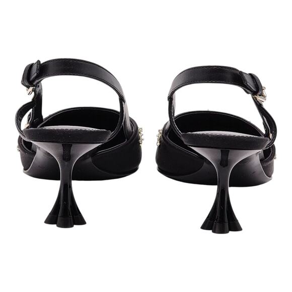 Louis Vuitton Blossom Slingback Heels Satin Crystals Black EU 36 US 5.5 - NWB - Picture 5 of 8